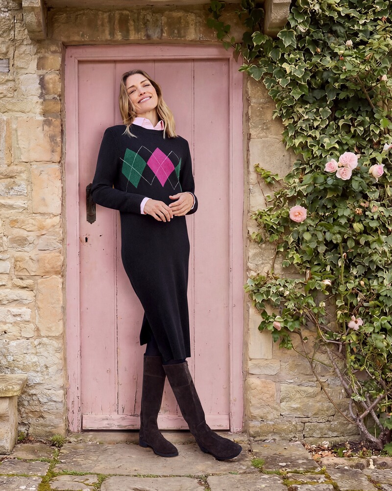 Argyle-Strickkleid, HIGHMOOR