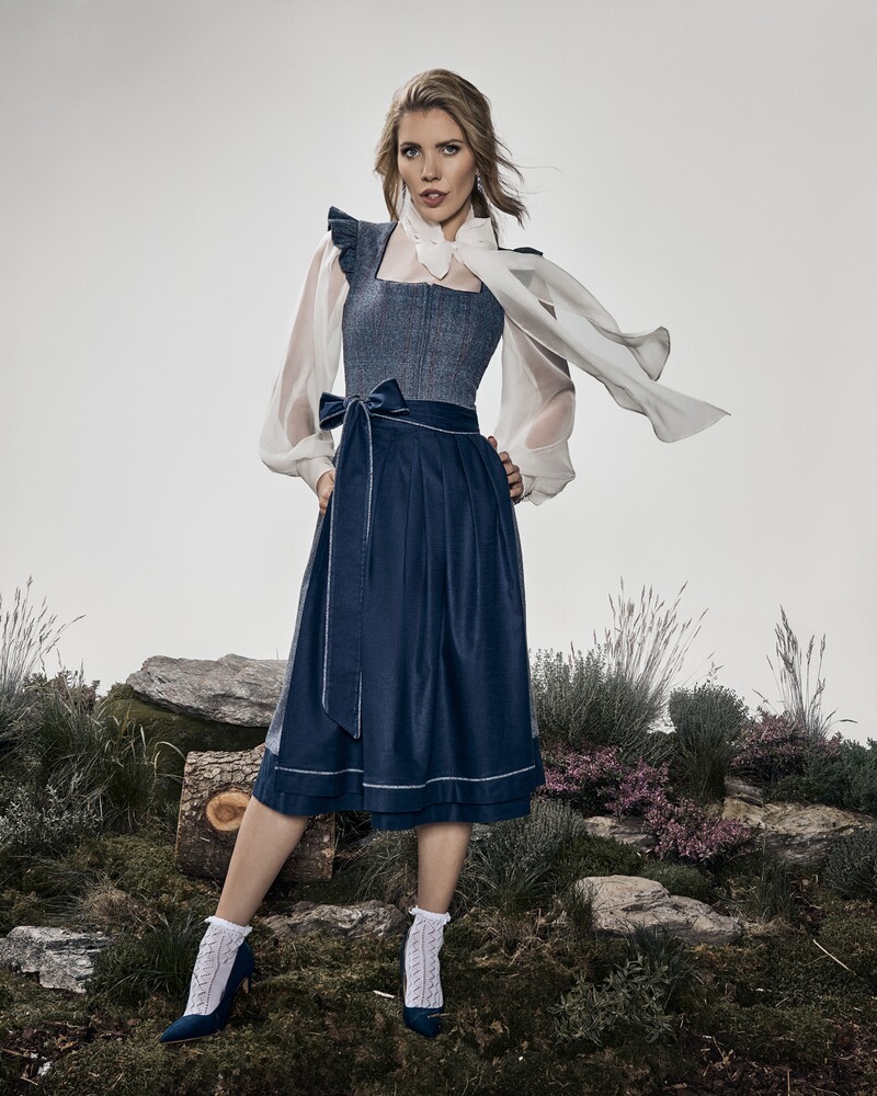 Karo-Dirndl Blau - Skye Romance - Krüger x Victoria Swarovski, Krüger Collection