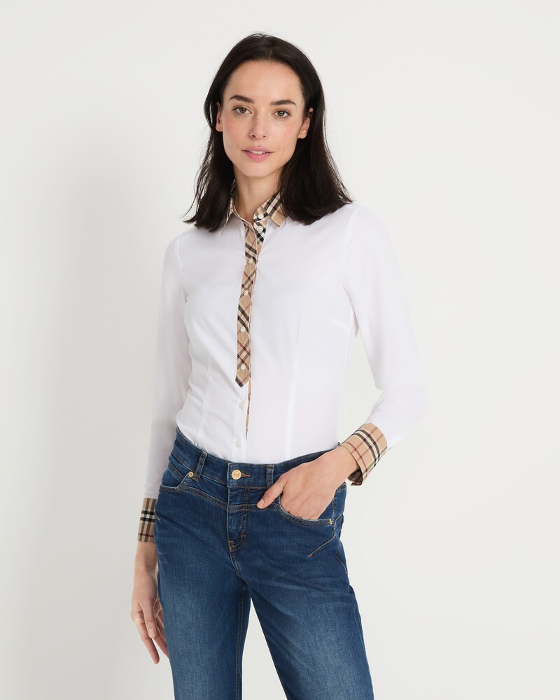 Langarm-Bluse mit Karobesatz, Seidensticker