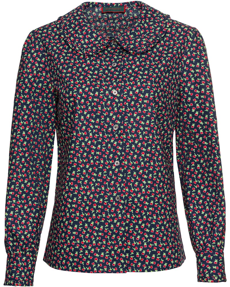 Bluse mit Rüschenkragen