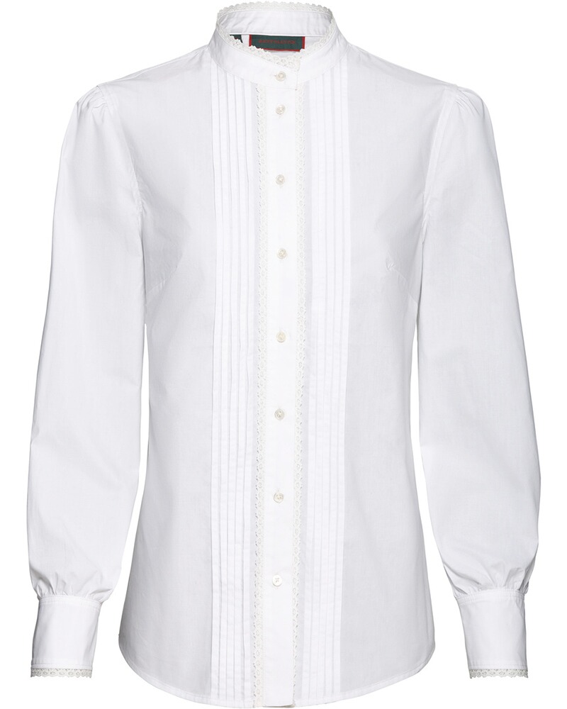 Stehkragenbluse mit Spitze