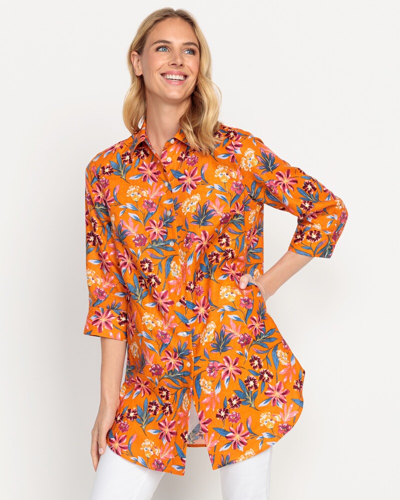 Lange Bluse mit Blumenmuster, HIGHMOOR