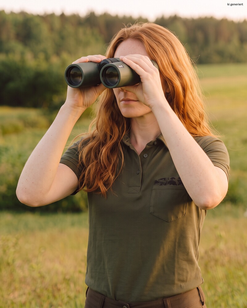 Damen Poloshirt Waldtier-Detail, Parforce Essential