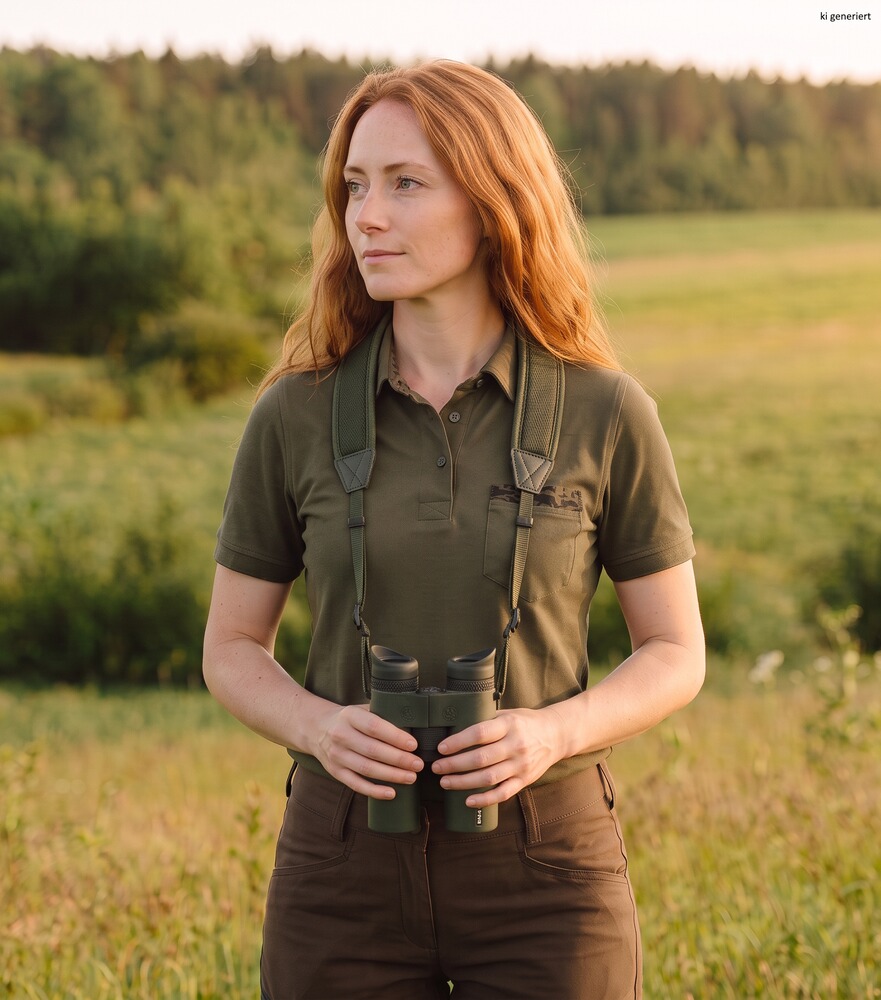 Damen Poloshirt Waldtier-Detail, Parforce Essential