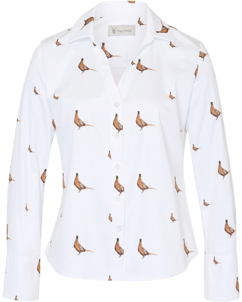 V-Hemdbluse Harper Fasanmotiv