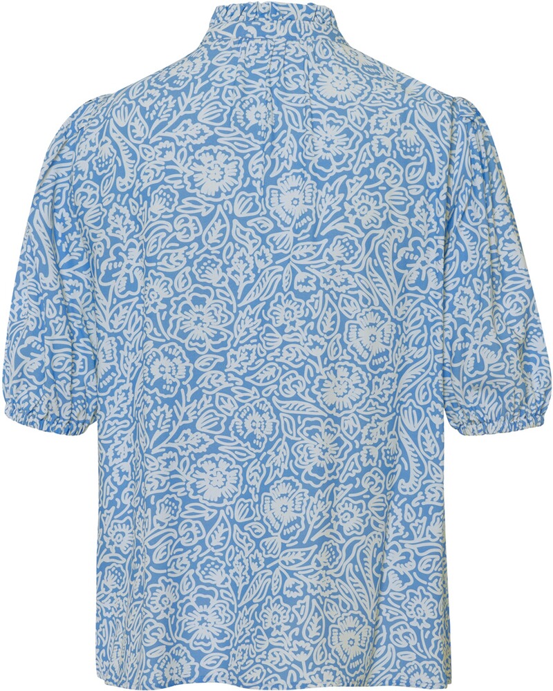 Halbarm-Bluse mit Rüschenkragen, POLICELAND