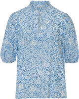 Halbarm-Bluse mit Rüschenkragen, POLICELAND