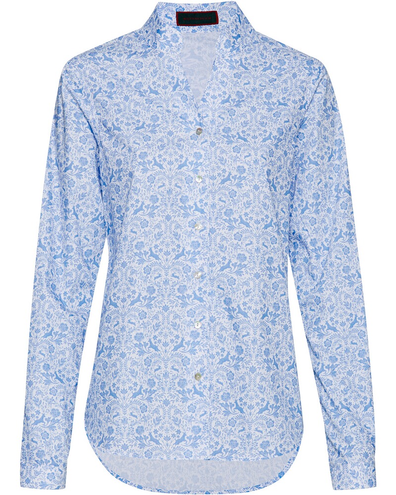 Popeline-Bluse mit Print