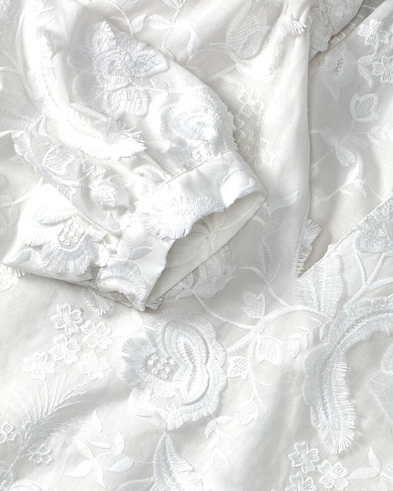 Schlupfbluse mit Blumenstickerei, White Label