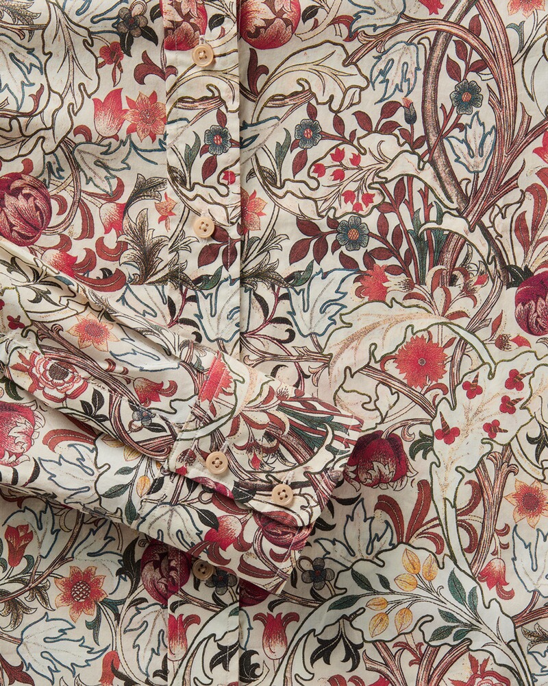 Popeline-Bluse mit Druck, Luis Steindl