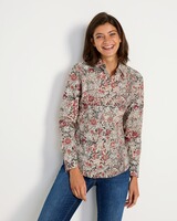 Popeline-Bluse mit Druck, Luis Steindl