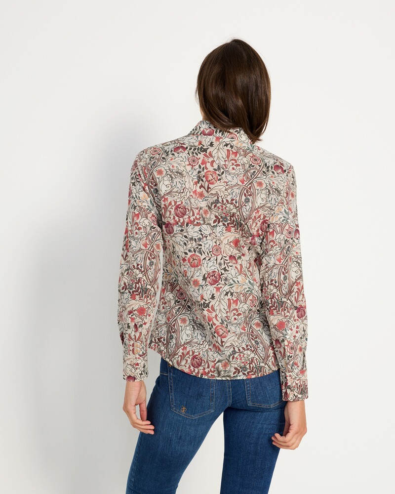 Popeline-Bluse mit Druck, Luis Steindl