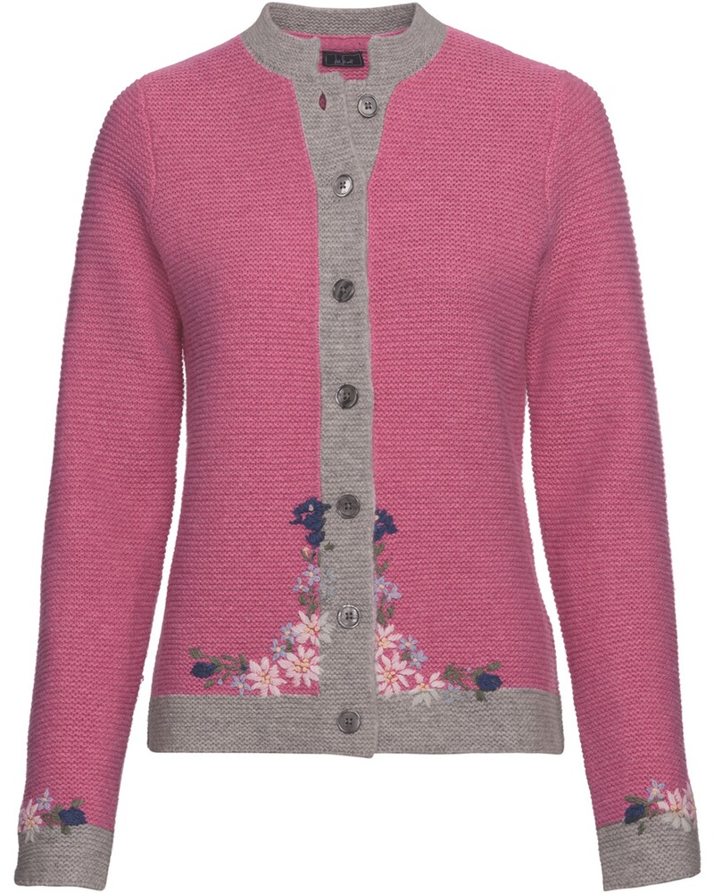 Linksstrickjacke mit Blümchen