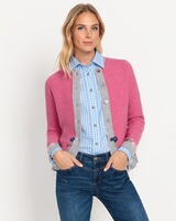 Linksstrickjacke mit Blümchen, Luis Steindl