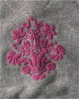 Linksstrickjacke mit Blumenstick, REITMAYER