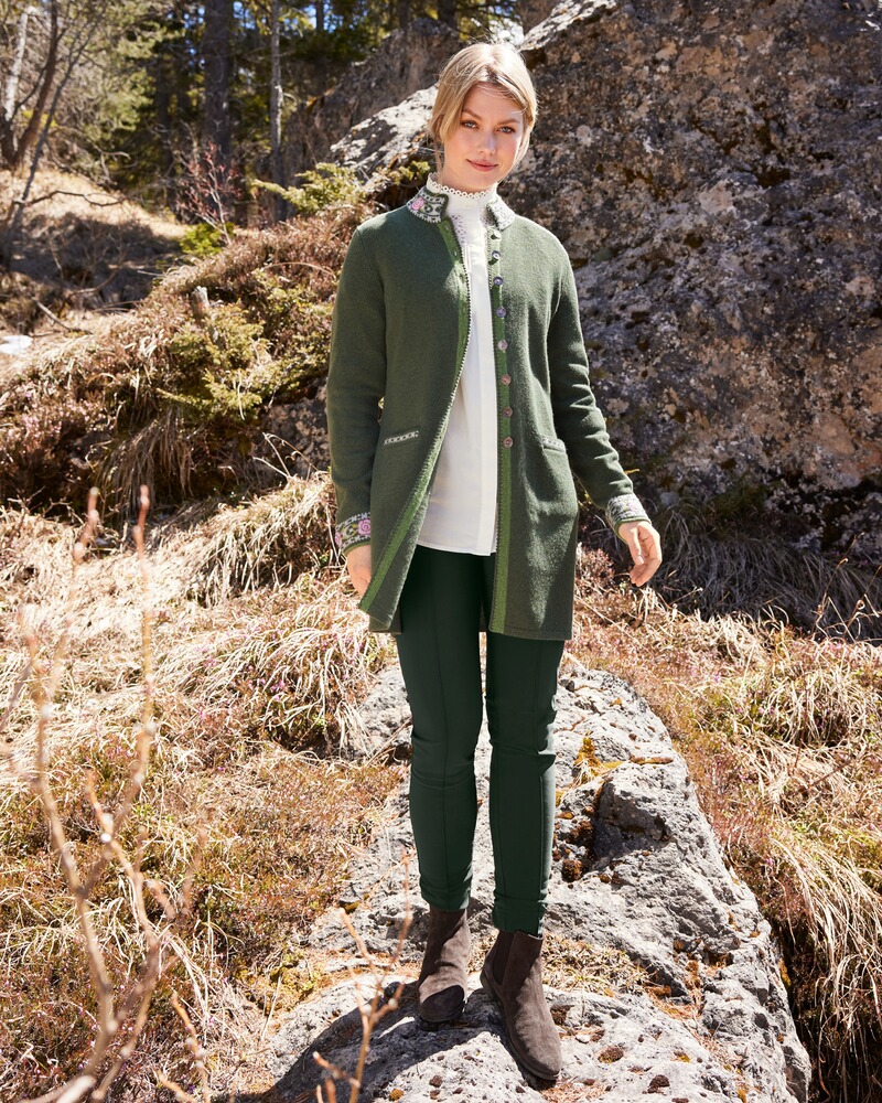 Lange Strickjacke mit Jacquard-Muster, REITMAYER