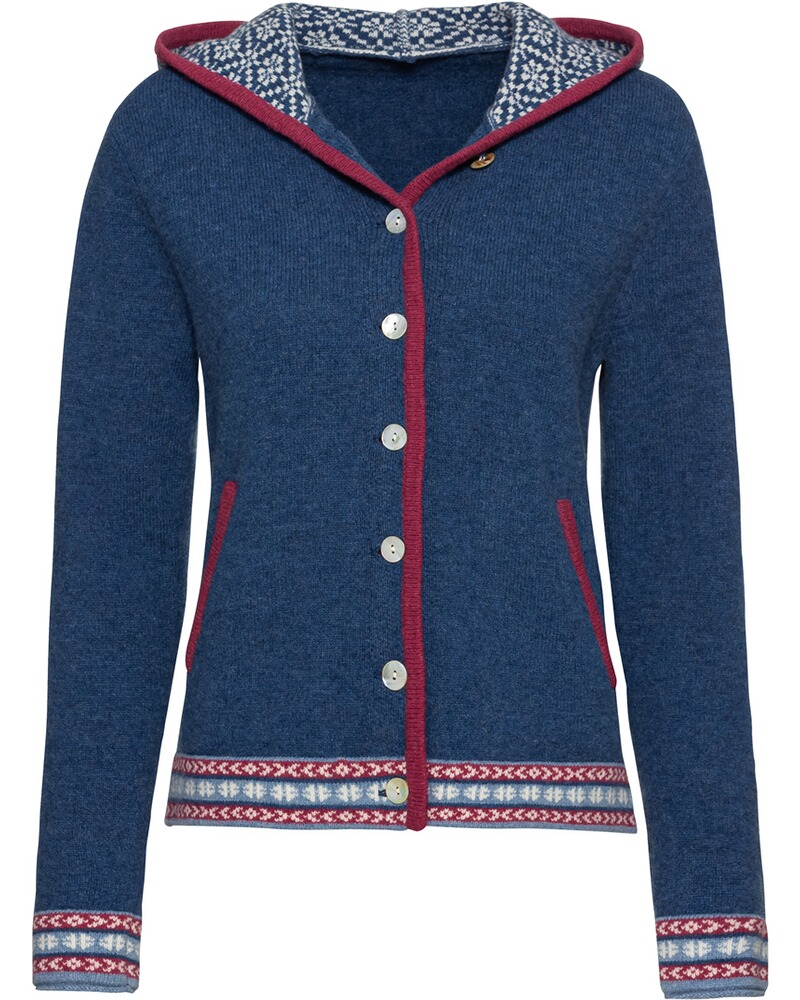 Jacquard-Cardigan mit Kapuze