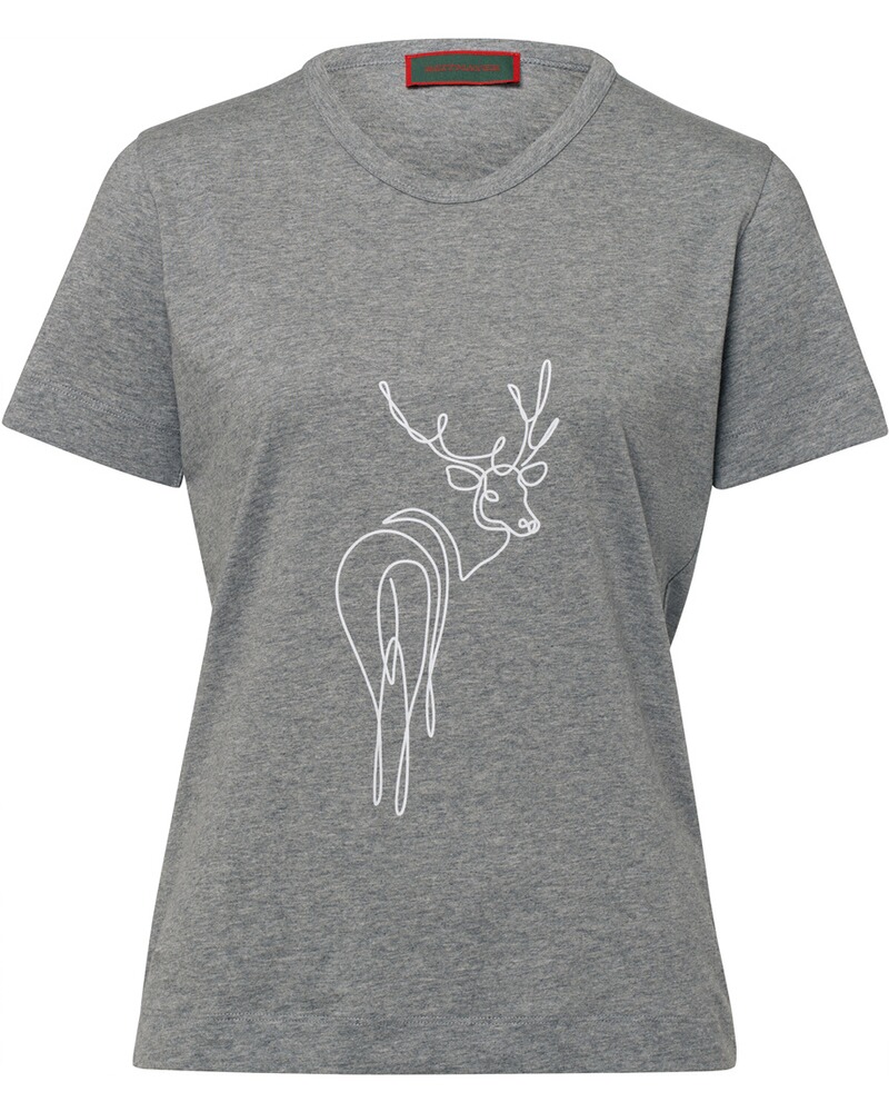 Kurzarm-Shirt mit Hirschdruck