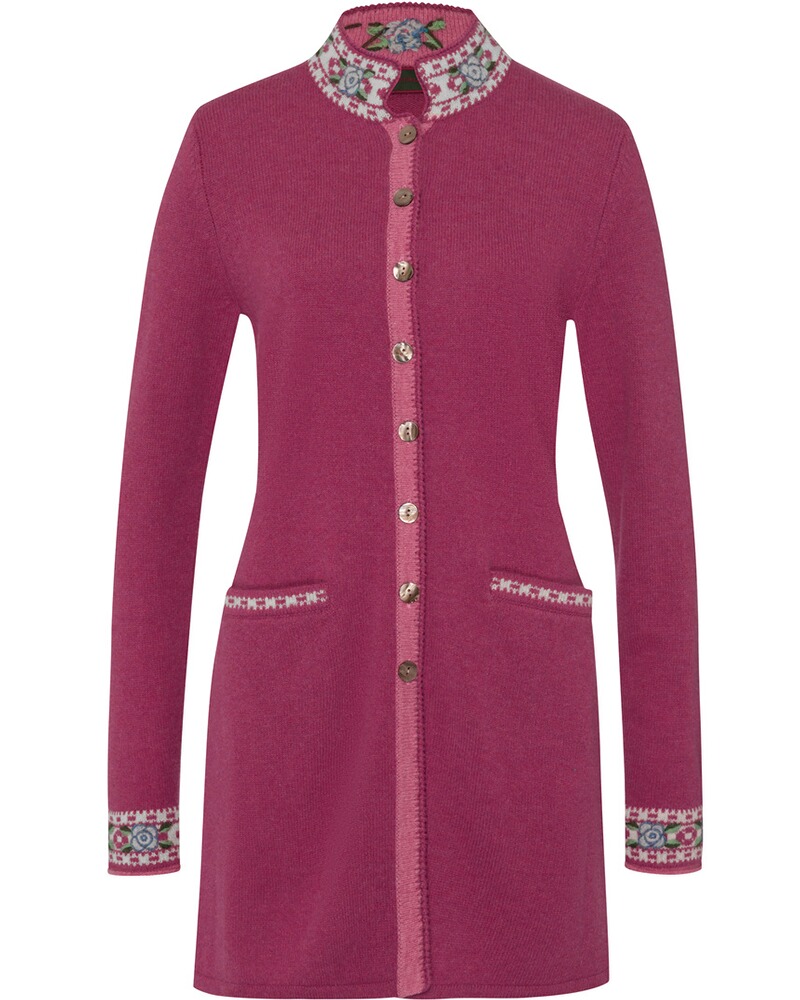 Lange Strickjacke mit Jacquard-Muster