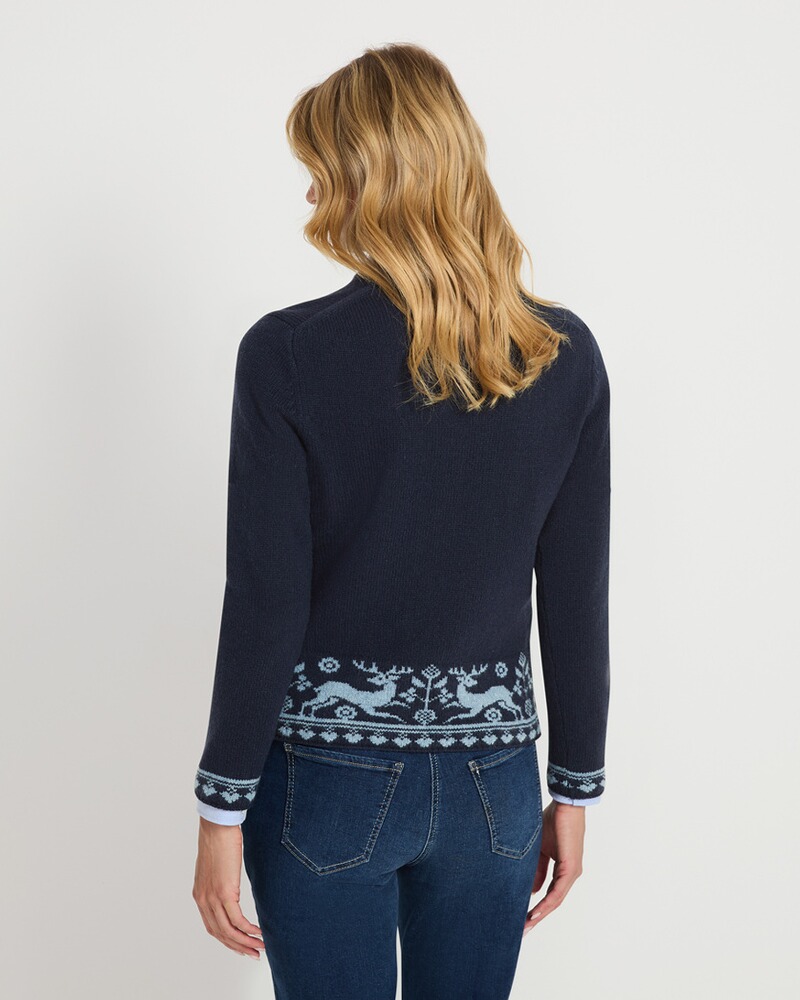 Strickjacke mit Jacquard-Muster, Luis Steindl