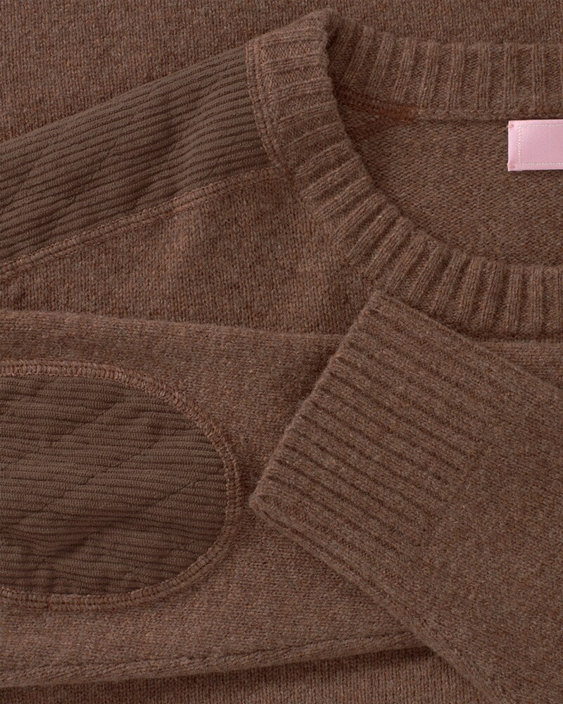 Pullover mit Cord-Patches, Brigitte von Schönfels