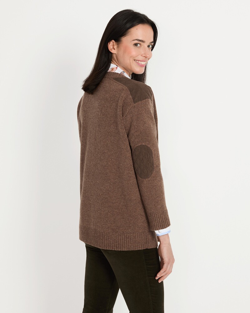 Pullover mit Cord-Patches, Brigitte von Schönfels