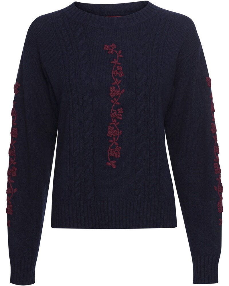 Pullover mit Blumenstickerei