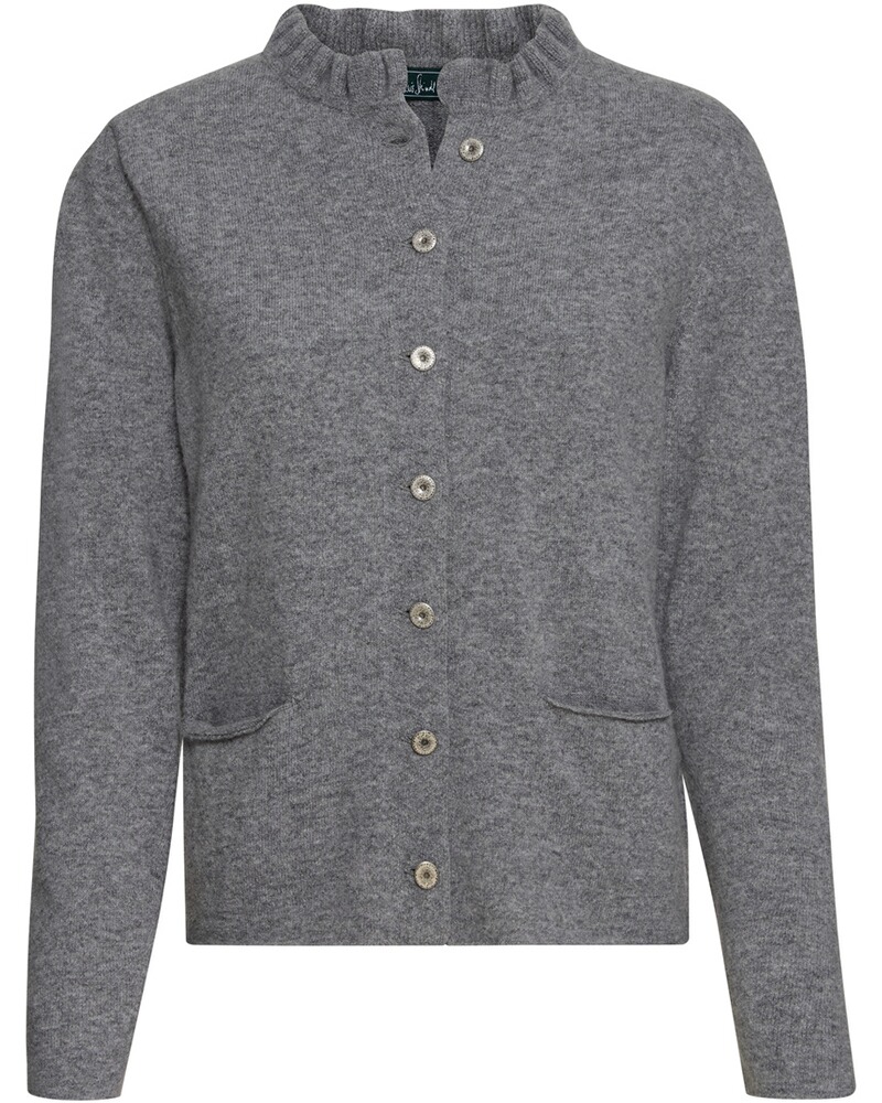 Strickjacke mit Rüschenkragen