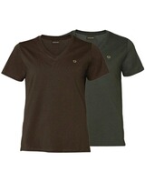 Damen Doppelpack T-Shirts mit V-Ausschnitt, Chevalier