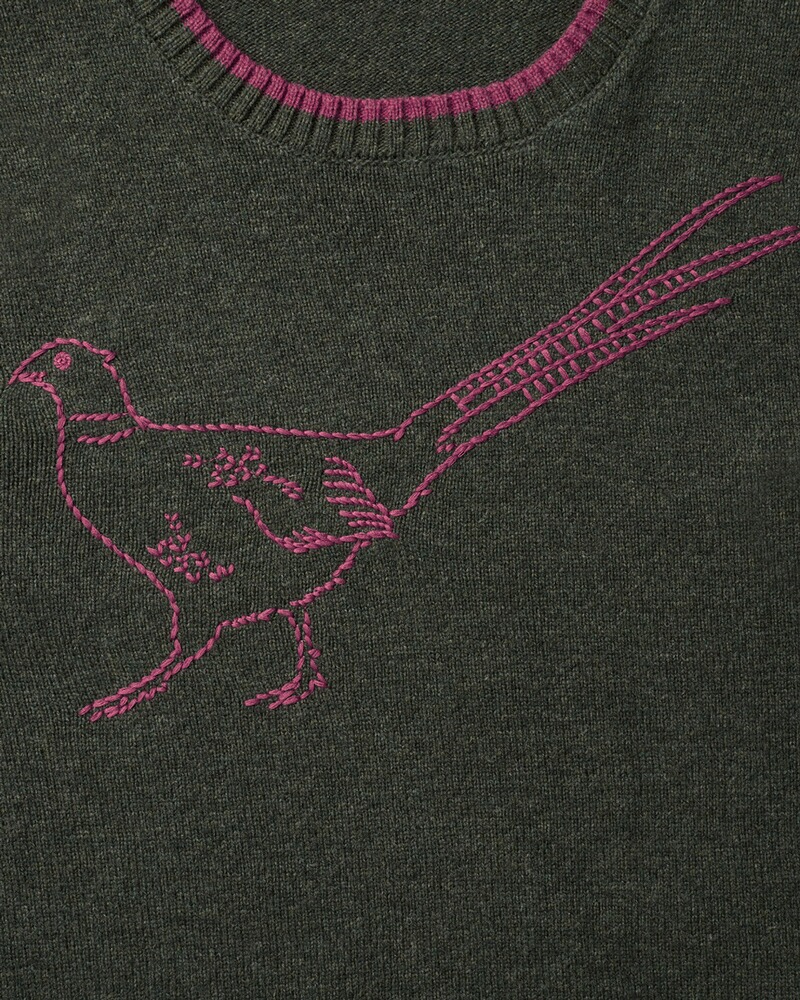 Pullover mit Fasanmotiv, Brigitte von Schönfels