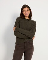 Rüschenpullover mit Stickerei, REITMAYER