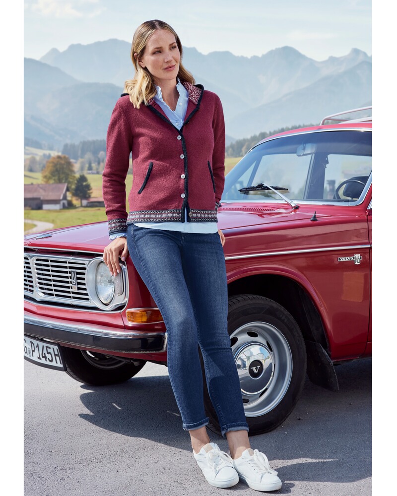 Kapuzen-Cardigan mit Jacquard-Muster, REITMAYER