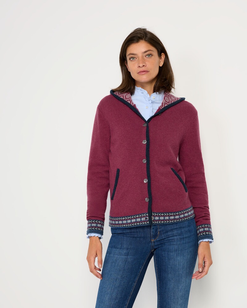 Kapuzen-Cardigan mit Jacquard-Muster, REITMAYER
