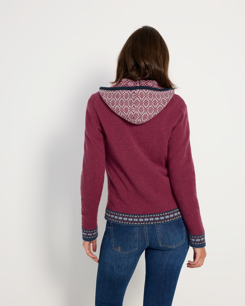 Kapuzen-Cardigan mit Jacquard-Muster, REITMAYER