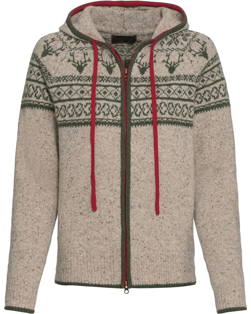 Jacquard-Zipp-Strickjacke