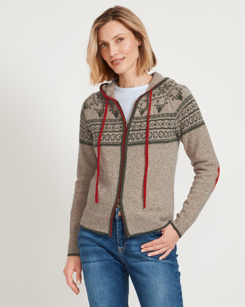 Jacquard-Zipp-Strickjacke, REITMAYER