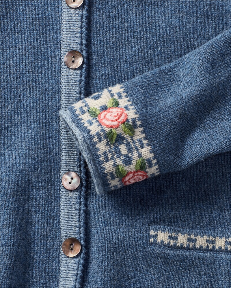 Lange Strickjacke mit Jacquard-Muster, REITMAYER