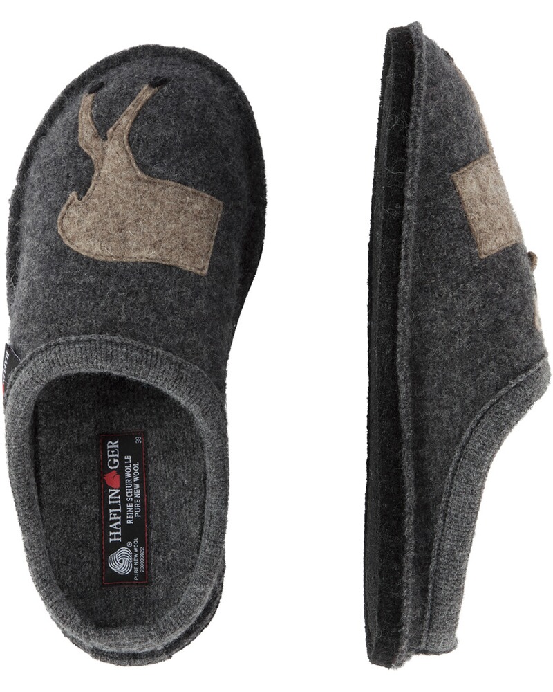 Walk-Pantoffel mit Applikation, Haflinger