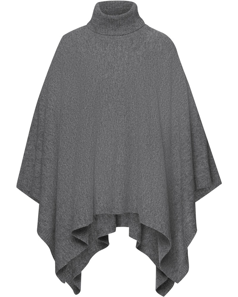Strickponcho mit Rollkragen