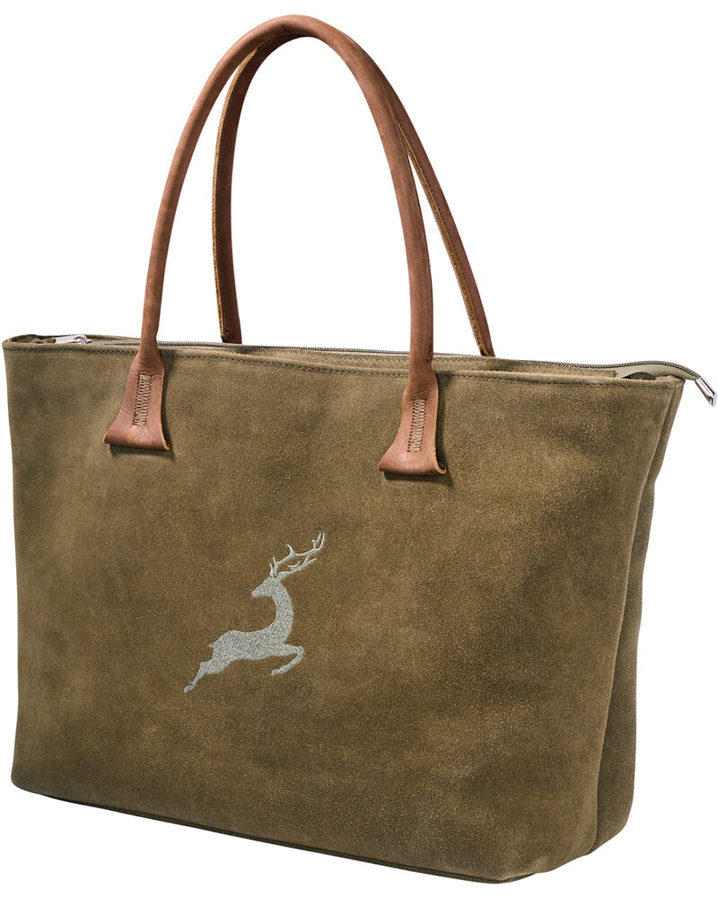 Leder-Shopper mit Hirschstick