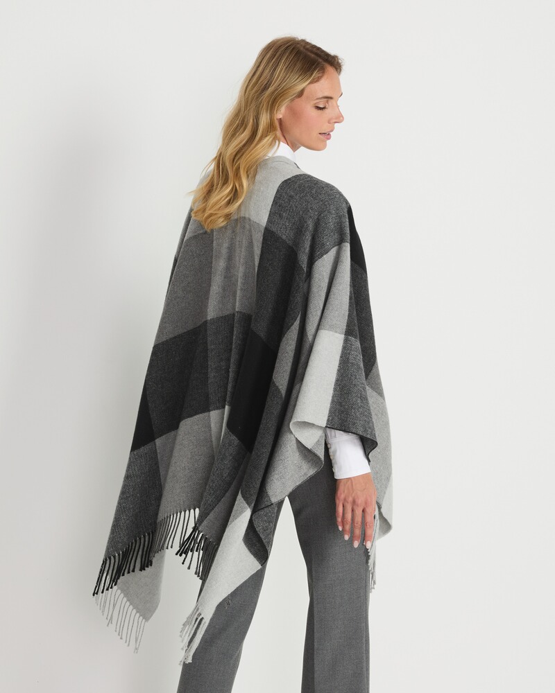 Karo-Cape mit Fransen, HIGHMOOR