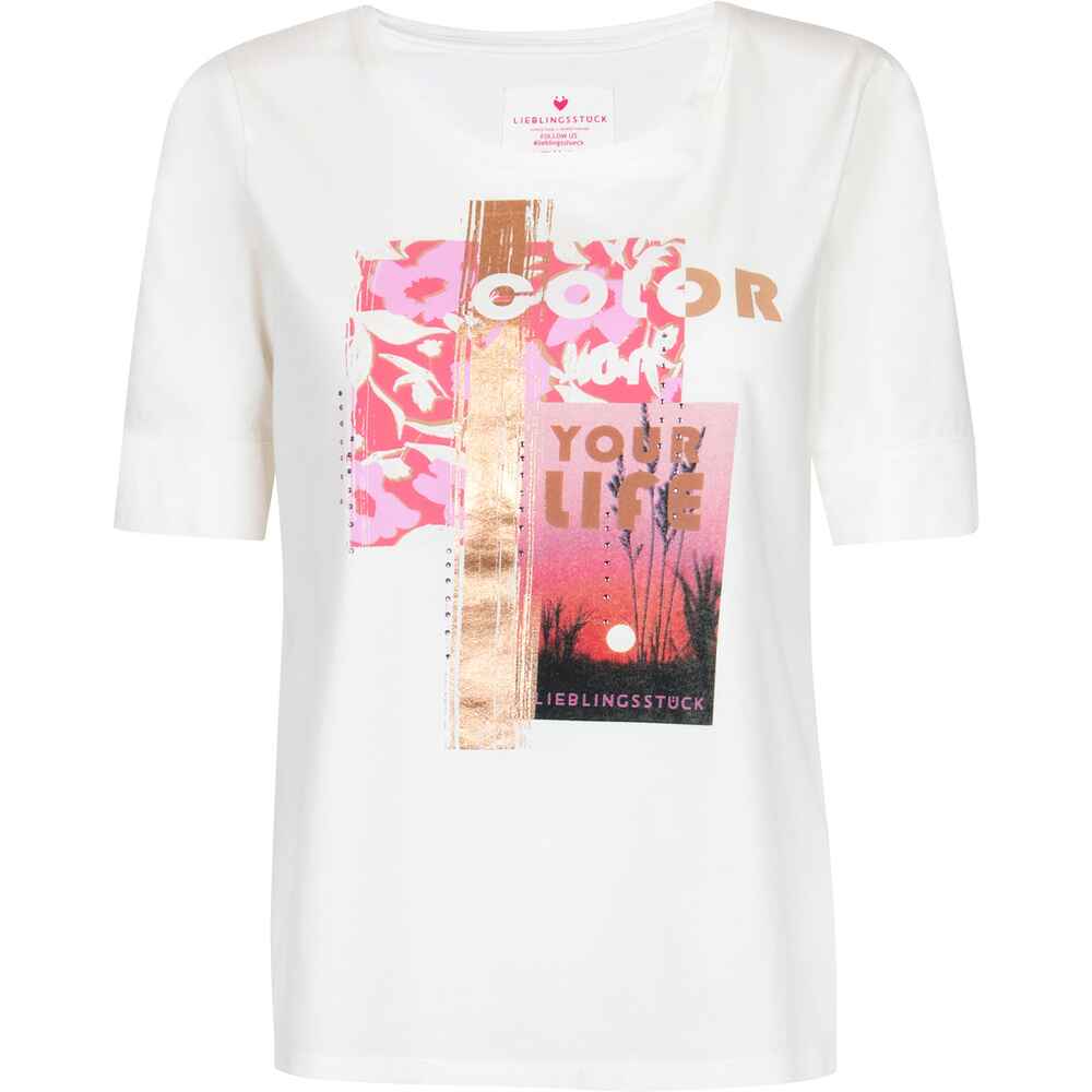 Online - & Shop Mode FRANKONIA (Offwhite) Strass 3/4-Shirt Lieblingsstück Bekleidung mit - Shirts FriaL - | Sweats Damenmode -
