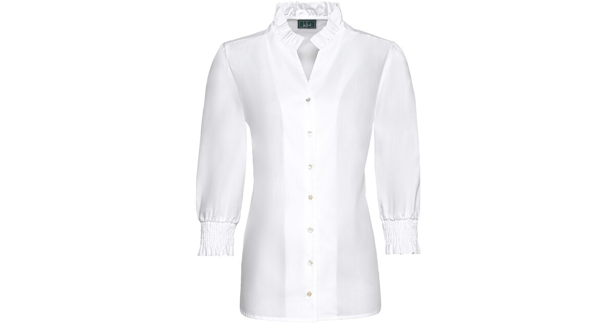 FRANKONIA Mode Online Bluse Luis Steindl | - mit Bekleidung Blusen - - Puffärmeln (Weiss) Damenmode Shop -
