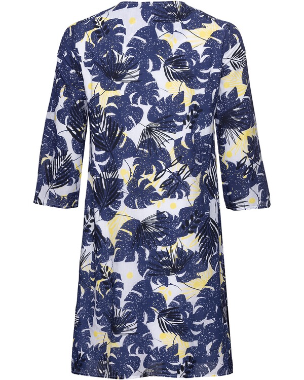 Marc O Polo Kleid Mit Blattermuster Blau Gelb Kleider Bekleidung Damenmode Mode Online Shop Frankonia