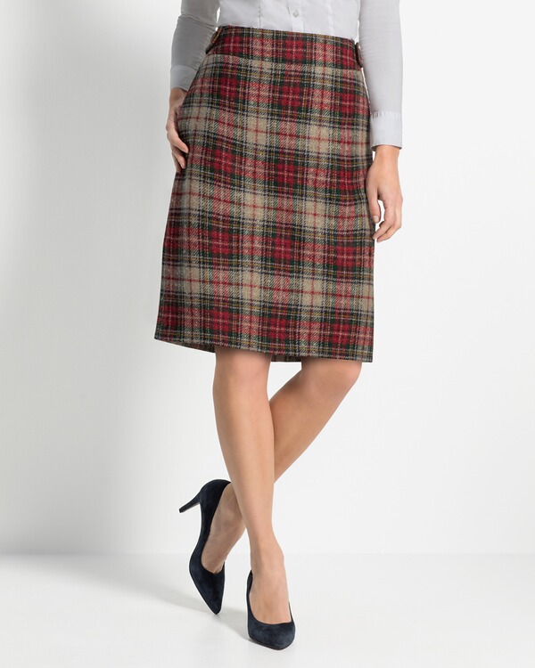 Brigitte Von Schonfels Karo Rock Rot Tanne Blau Rocke Bekleidung Damenmode Mode Online Shop Frankonia